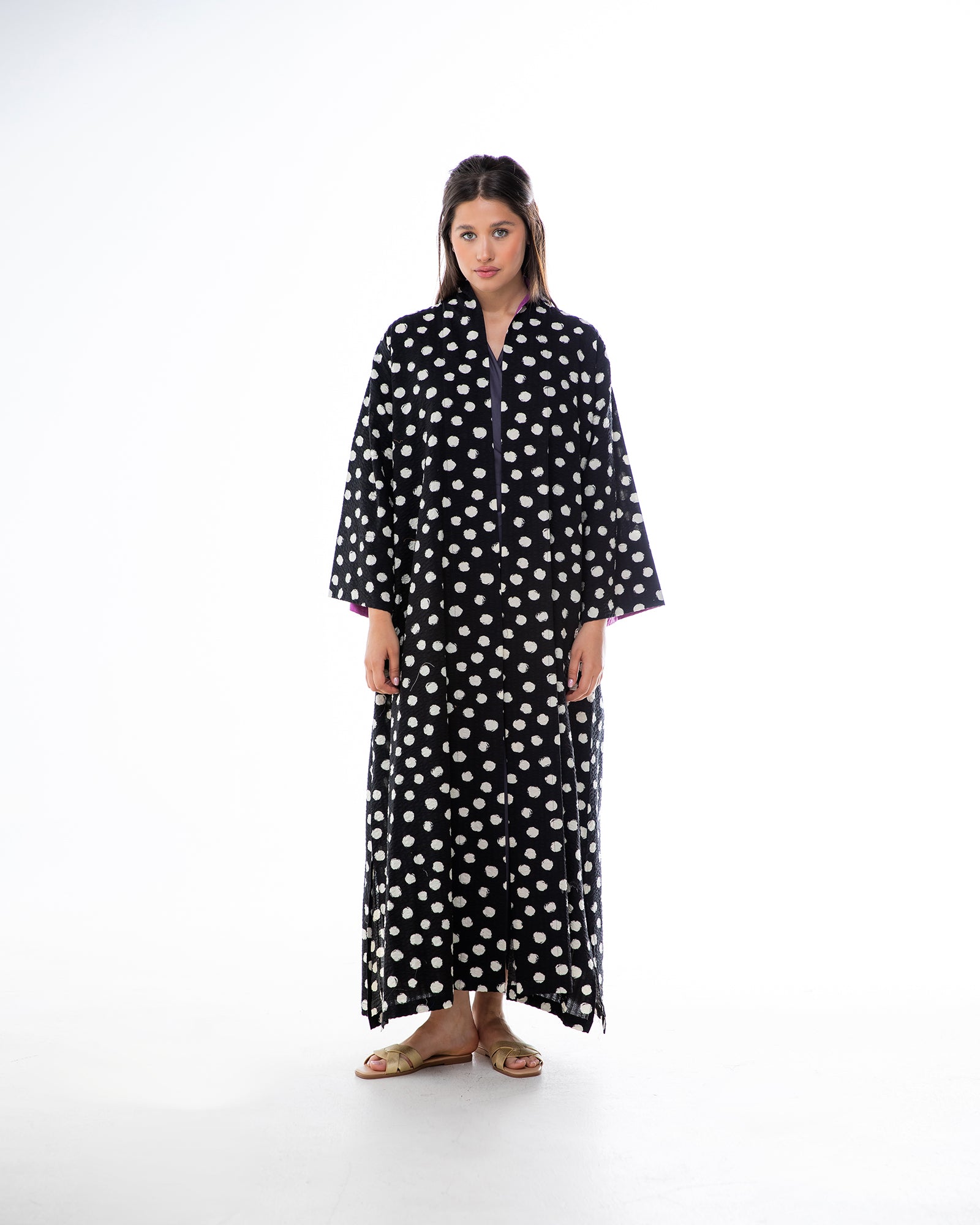 Confetti - Polka Dot Crinkle  Abaya