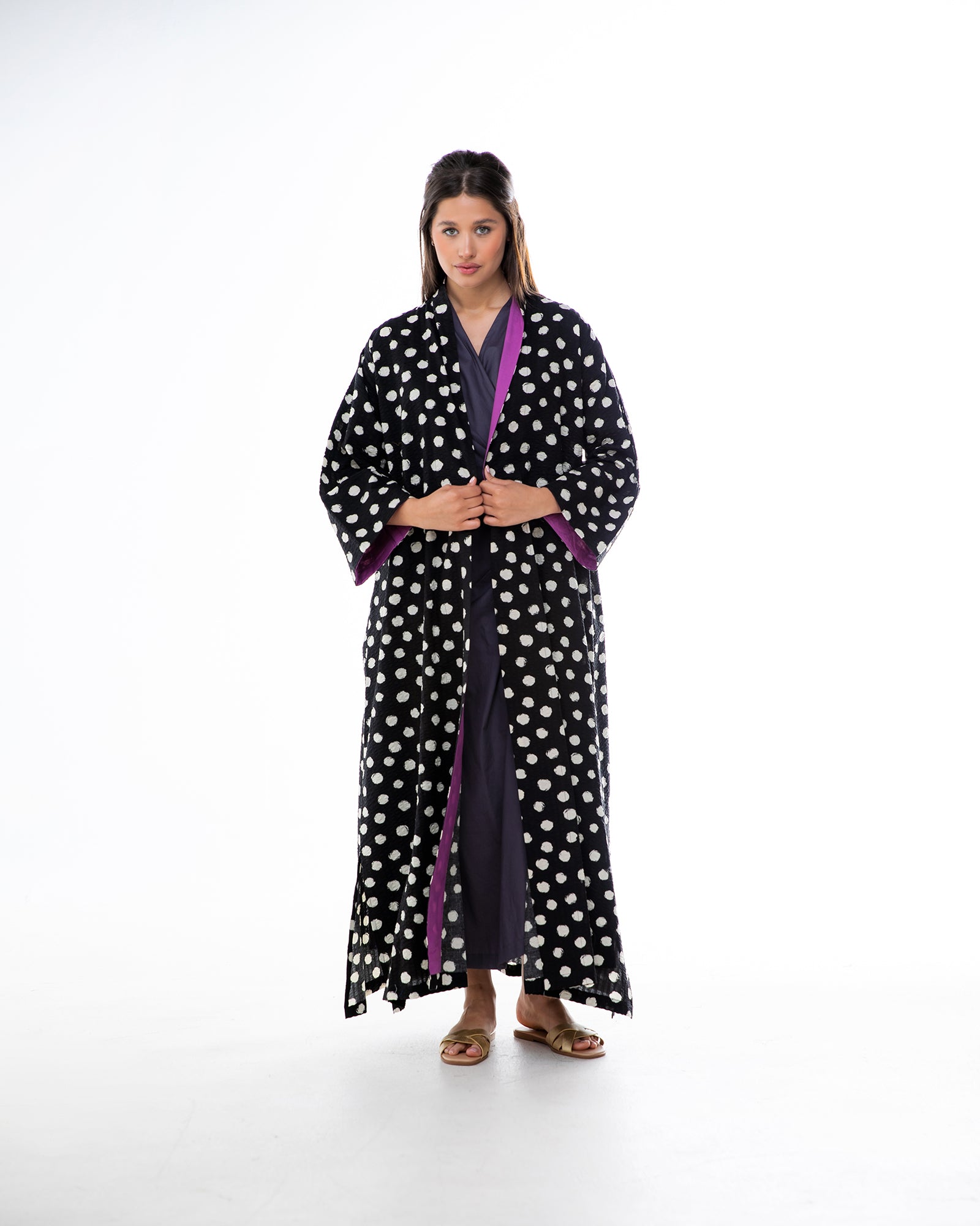 Confetti - Polka Dot Crinkle  Abaya