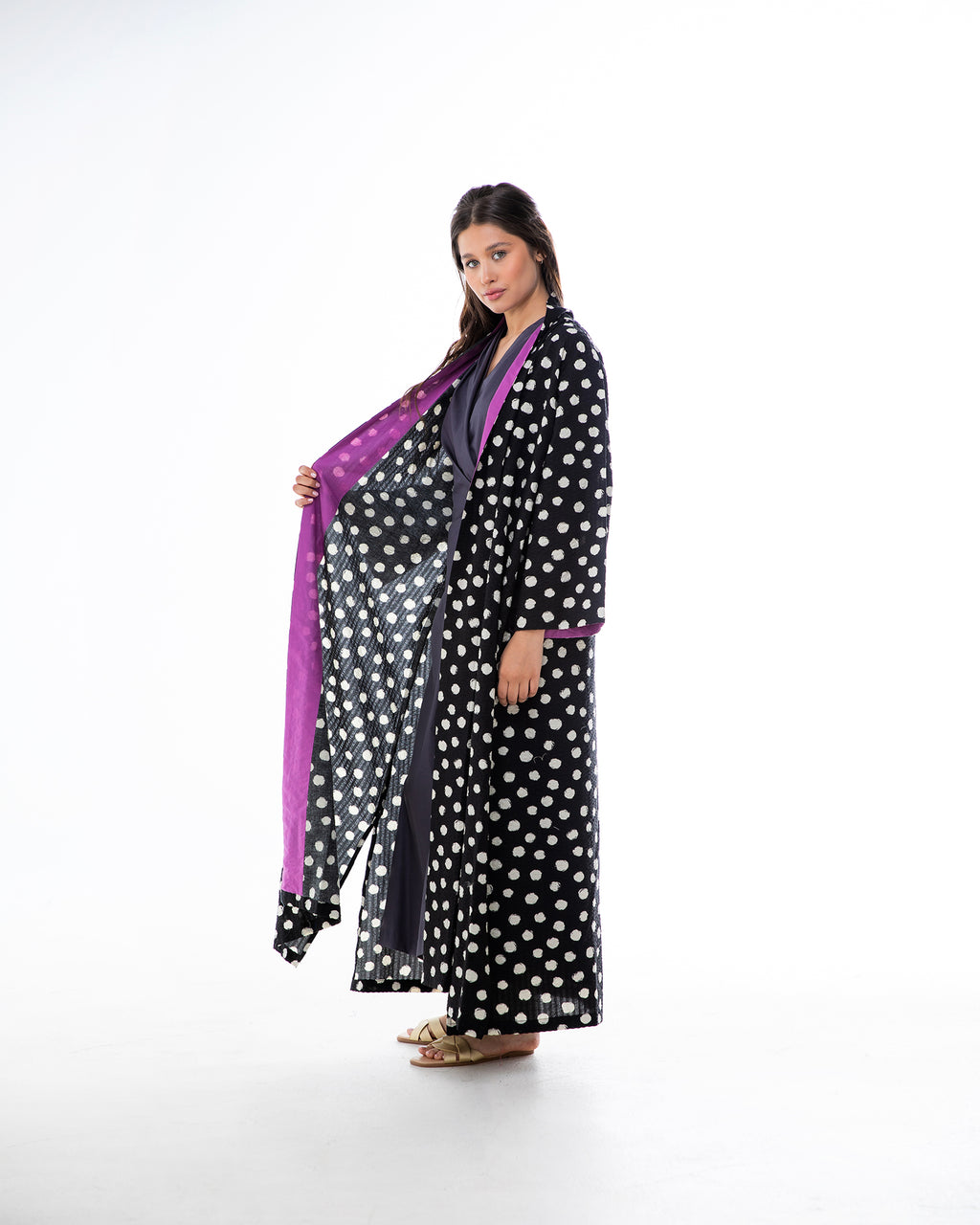 Confetti - Polka Dot Crinkle  Abaya