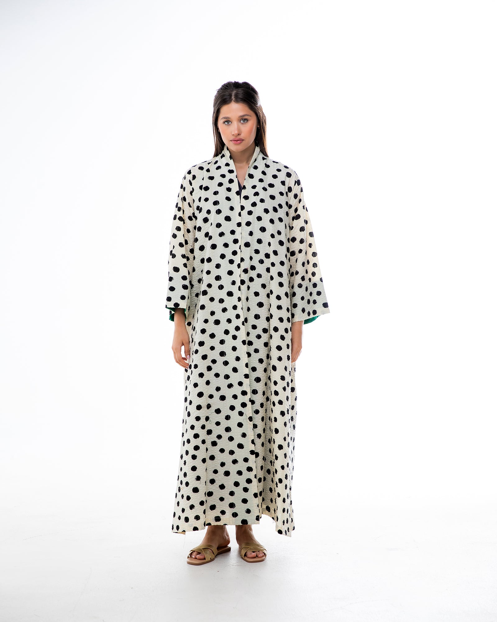 Confetti - Polka Dot Crinkle  Abaya