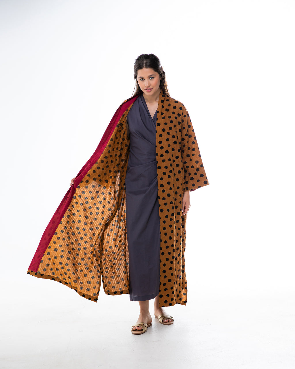 Confetti - Polka Dot Crinkle  Abaya