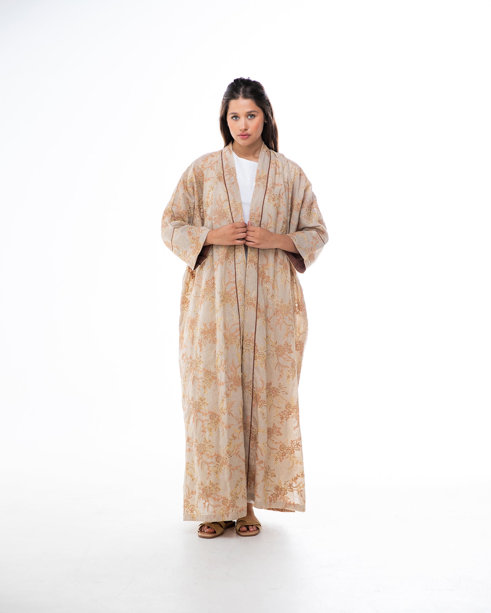 Element – Embroidered Linen Bisht Abaya