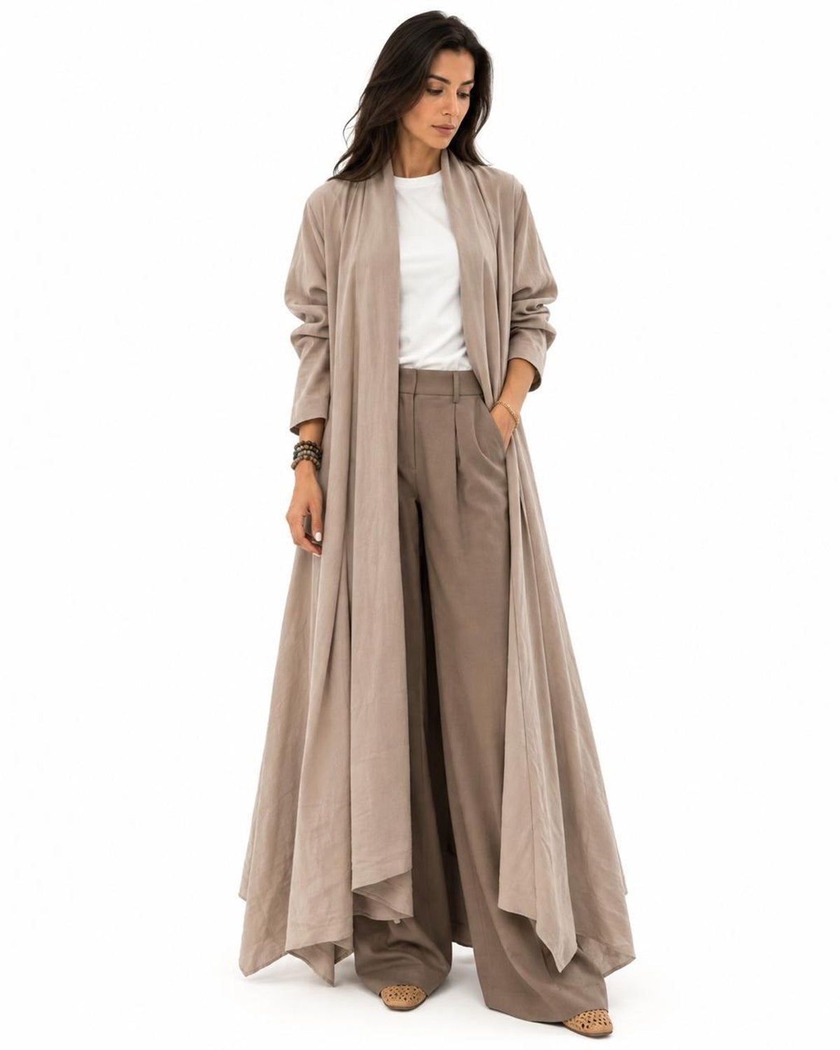 Ozone – Washed Linen Asymmetrical Abaya