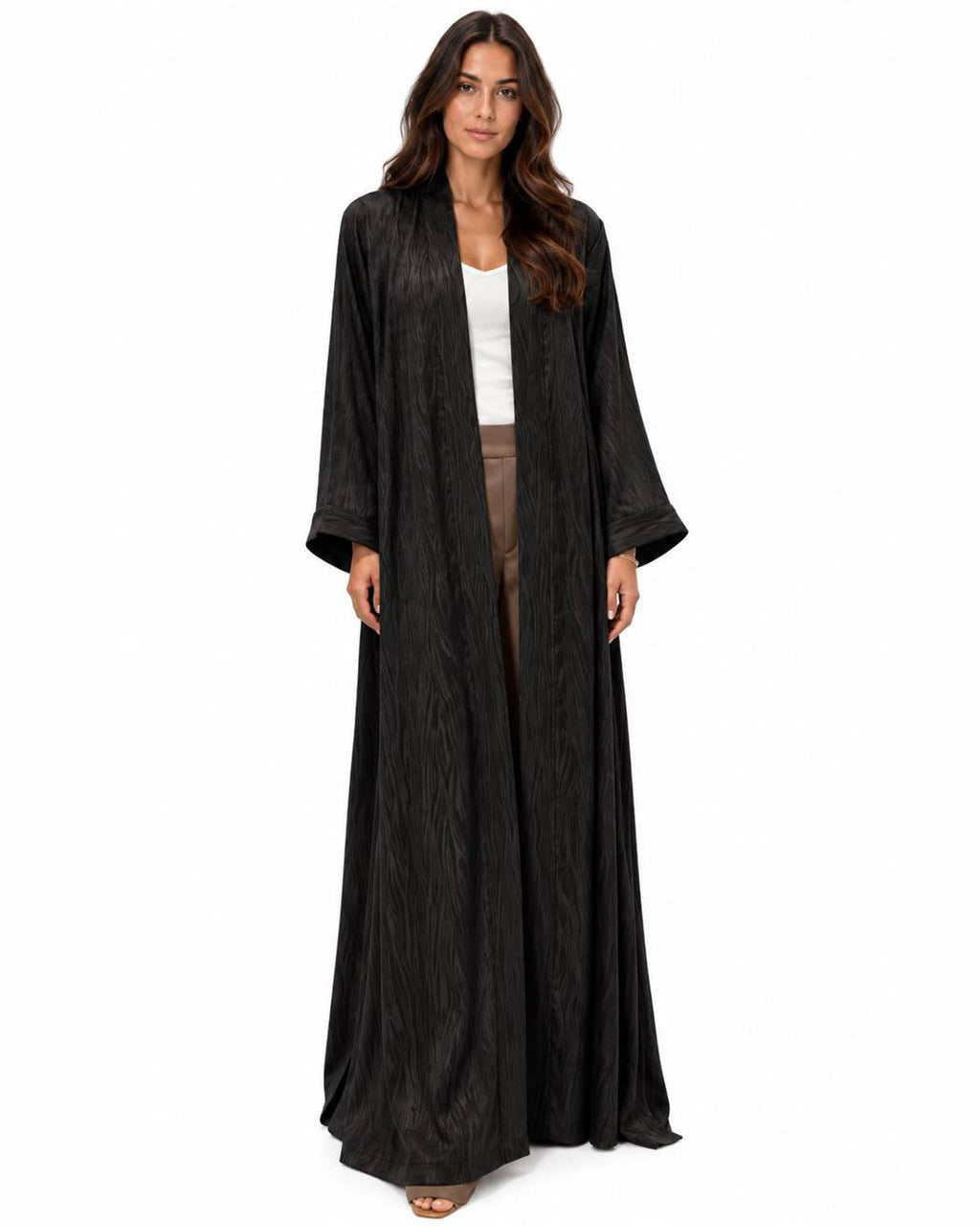Brass – Washed Silk Flared Abaya