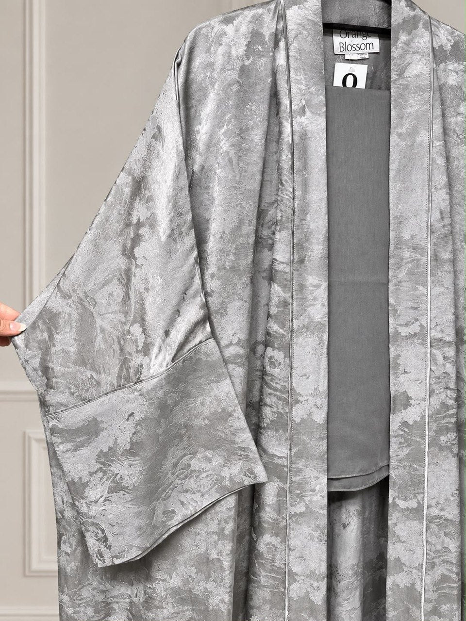 Mocha 2.0 – Floral Woven Viscose Linen Kaftan Abaya