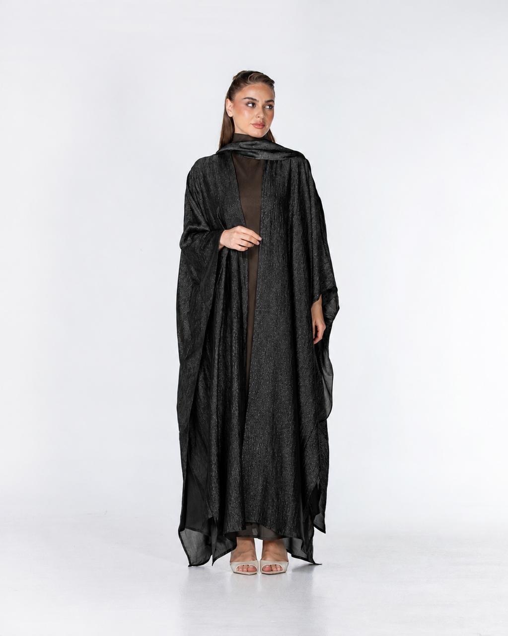 Starlight Lux – Silky Crinkle Bisht Kaftan