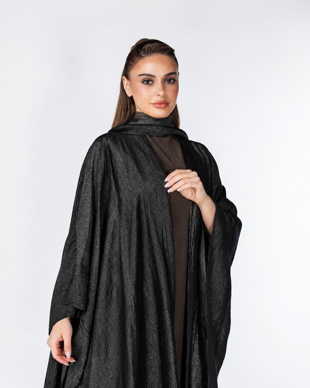Starlight Lux – Silky Crinkle Bisht Kaftan