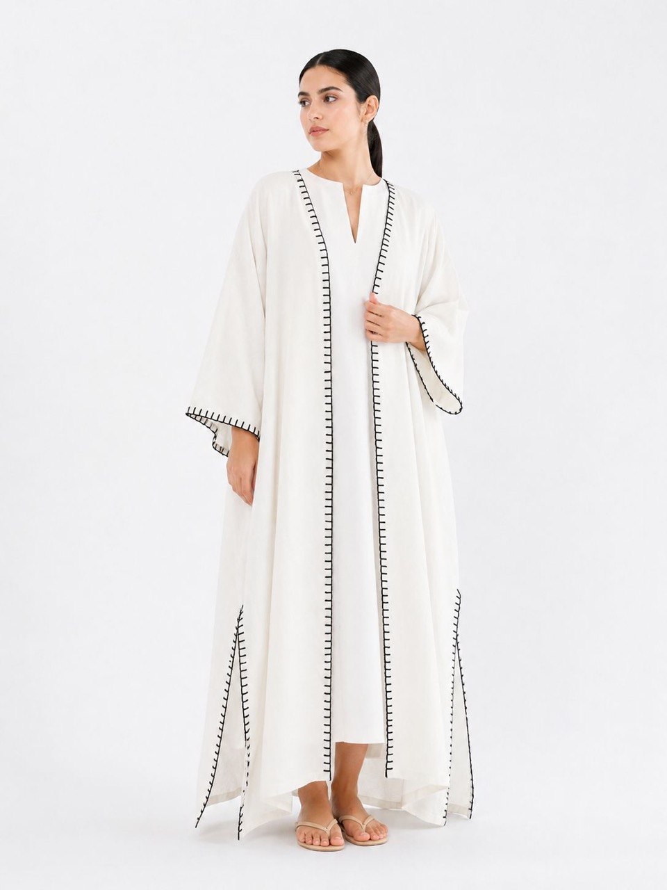 Virgo - Needlework Linen Kaftan