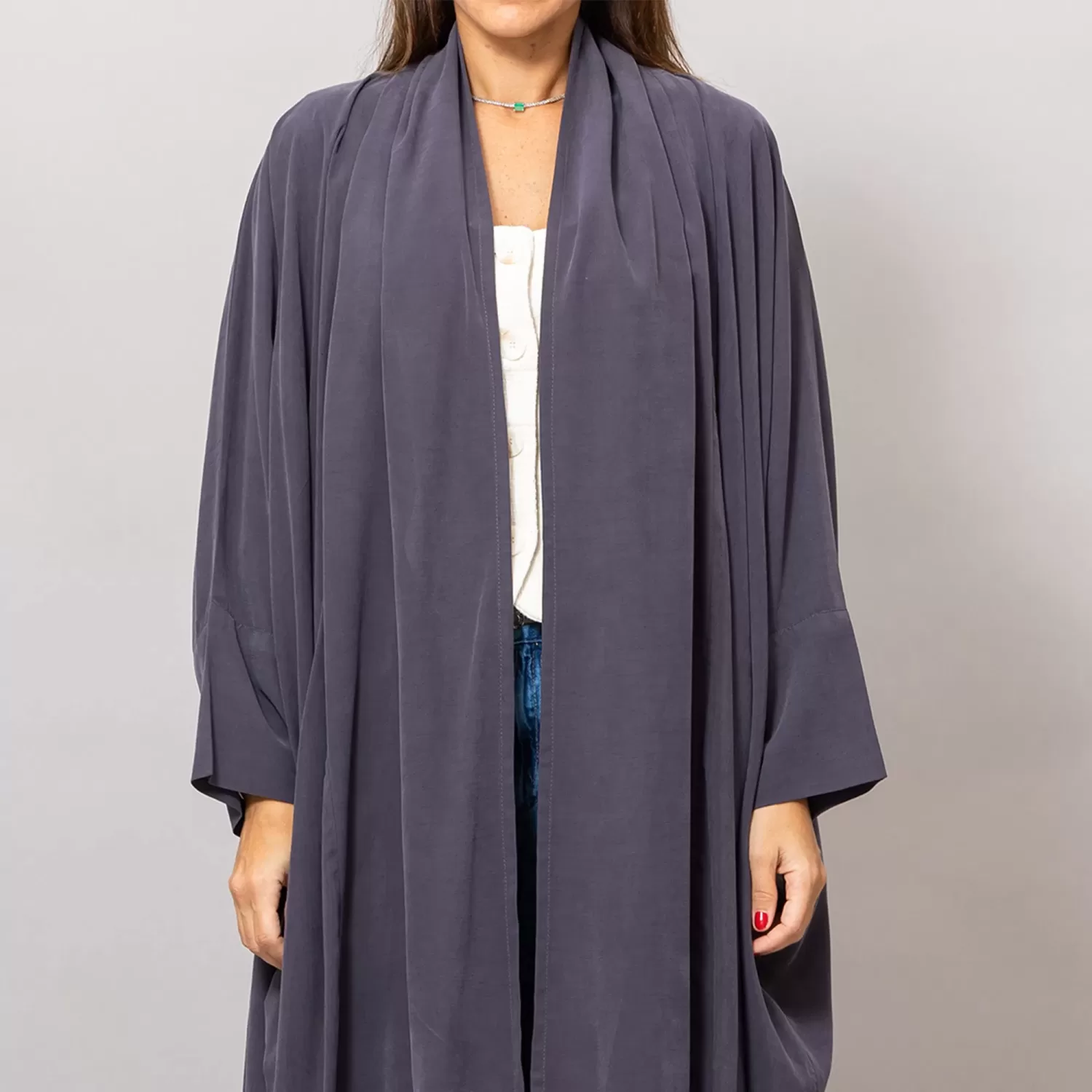 Quartz Purple Sandra Oversized Washed Linen Abaya Kaftan