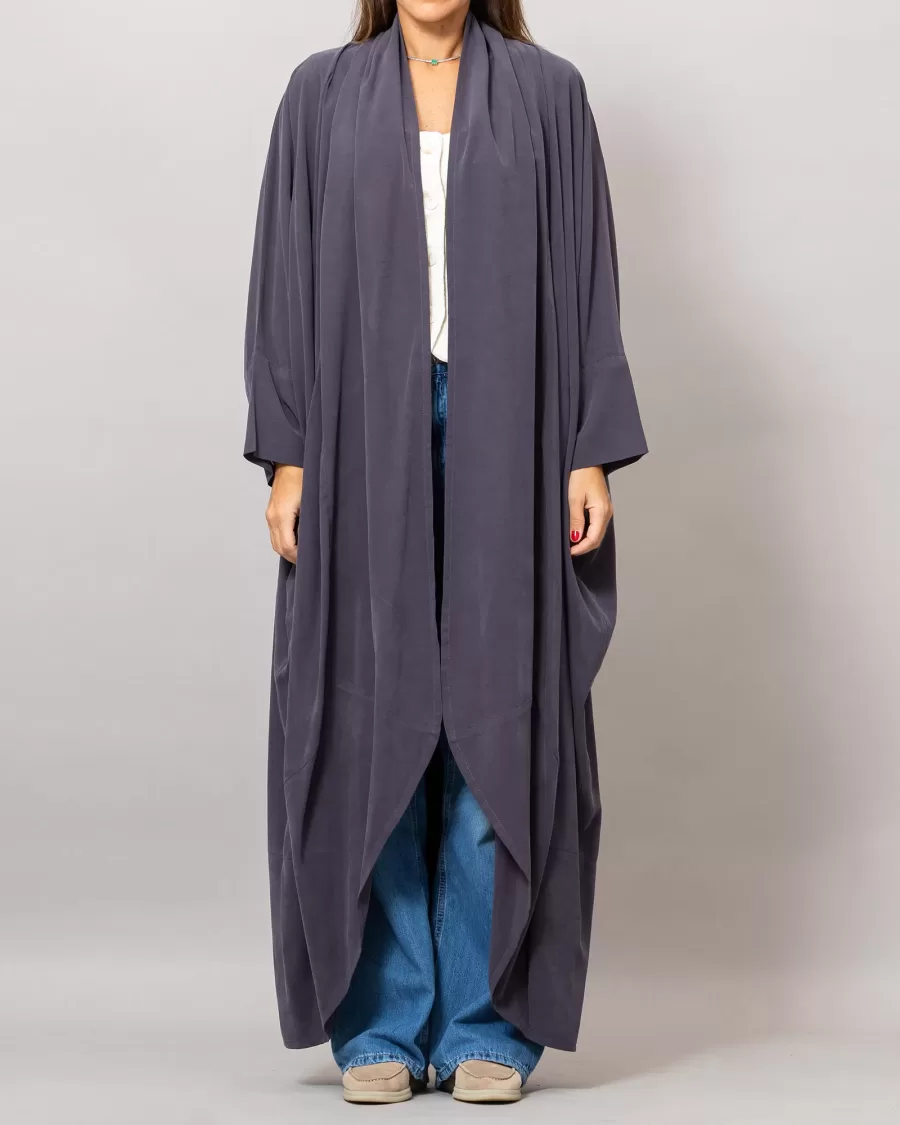 Quartz Purple Sandra Oversized Washed Linen Abaya Kaftan