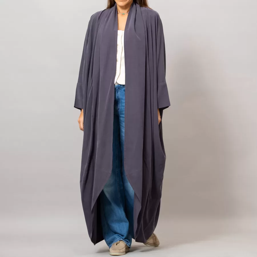 Quartz Purple Sandra Oversized Washed Linen Abaya Kaftan