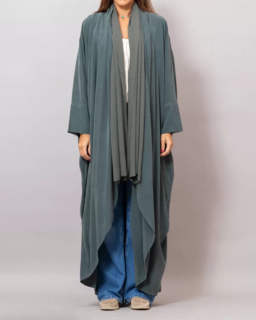 Eucalyptus Green Sandra Oversized Washed Linen Abaya Kaftan