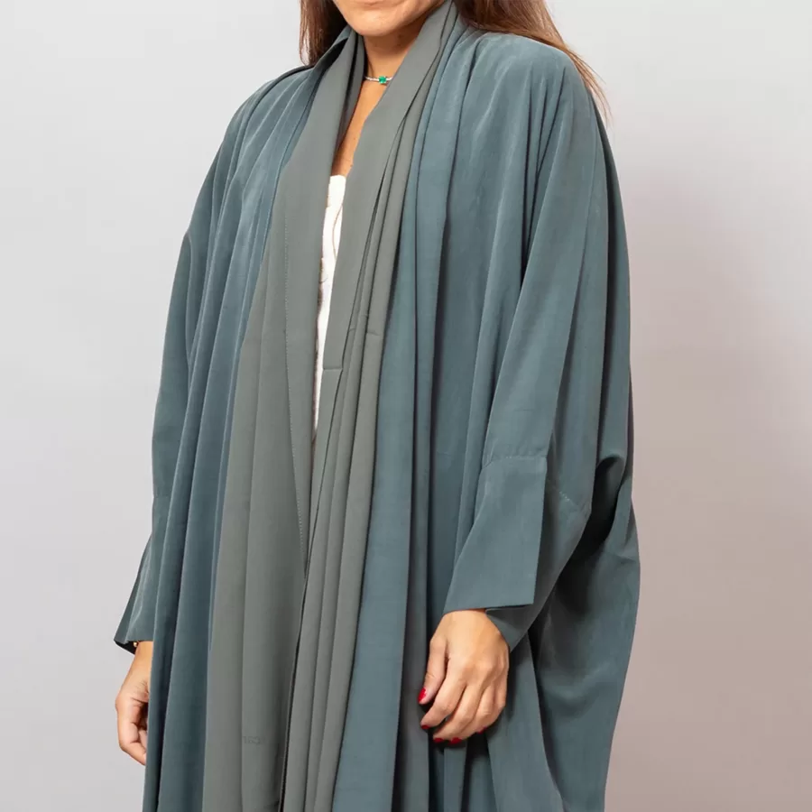 Eucalyptus Green Sandra Oversized Washed Linen Abaya Kaftan