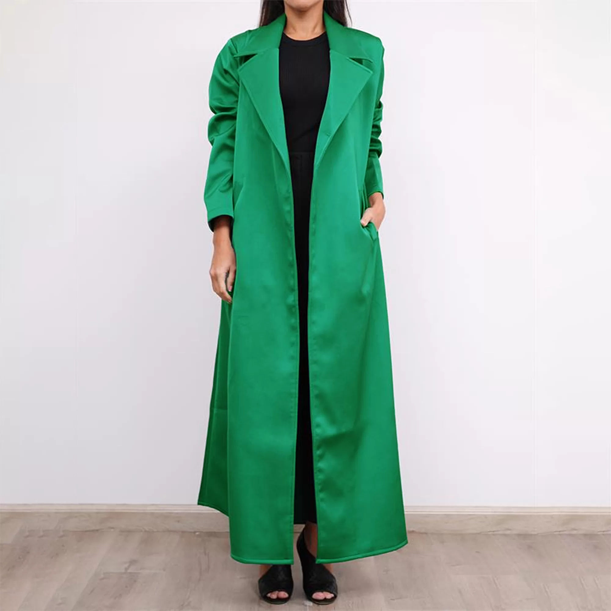 Green satin clearance duster