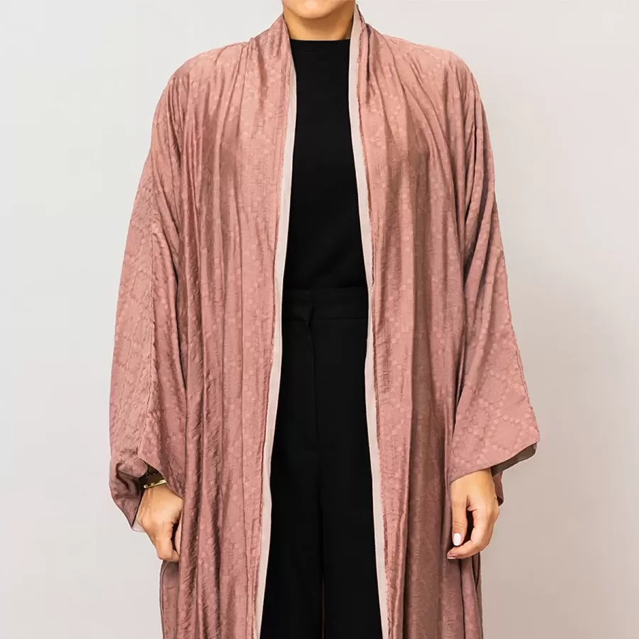 Dusty Rose/Rose Gold Azalea Double Layered Cotton Silk Abaya