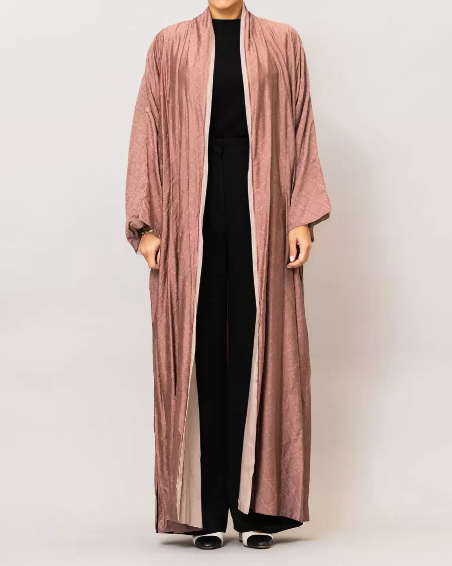 Dusty Rose/Rose Gold Azalea Double Layered Cotton Silk Abaya