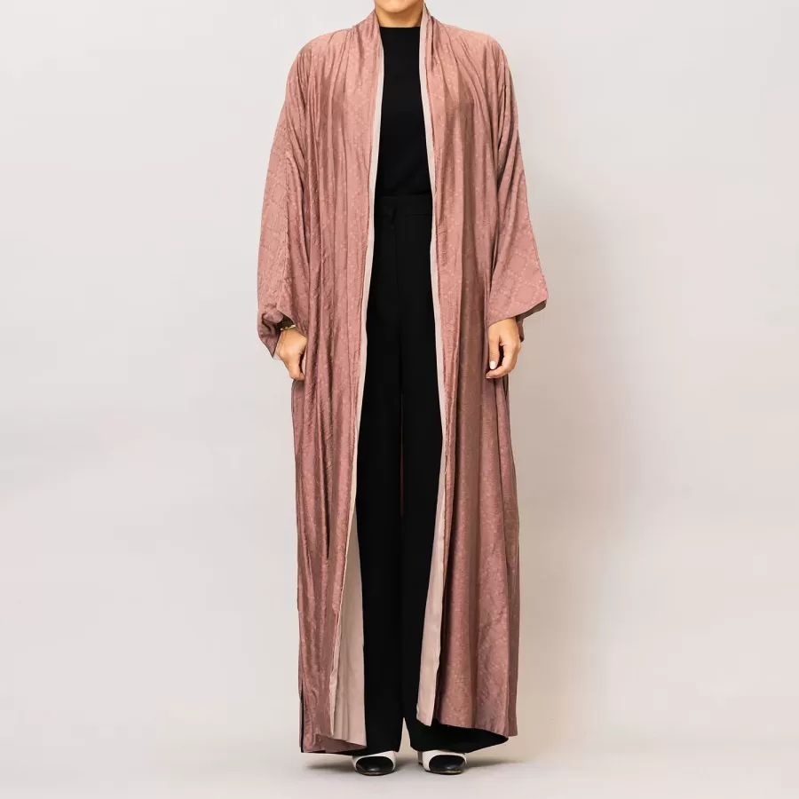 Dusty Rose/Rose Gold Azalea Double Layered Cotton Silk Abaya