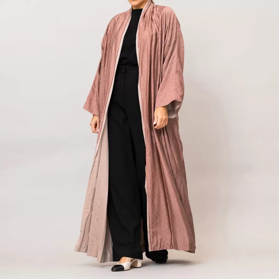 Dusty Rose/Rose Gold Azalea Double Layered Cotton Silk Abaya