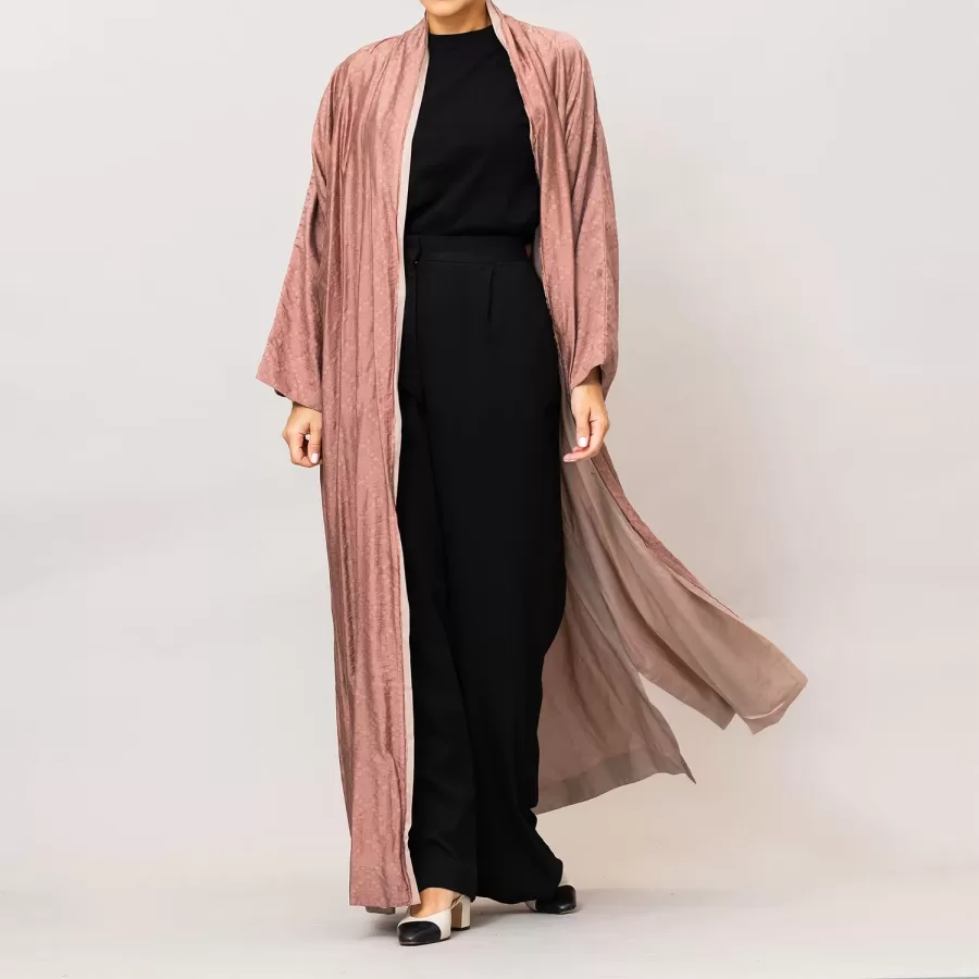 Dusty Rose/Rose Gold Azalea Double Layered Cotton Silk Abaya