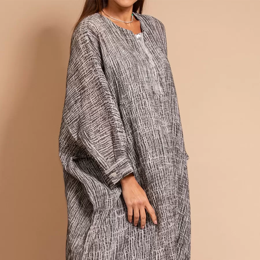 Tala Crinkle - Tie-Dye Cotton Loose Fitting Dress - Image 2