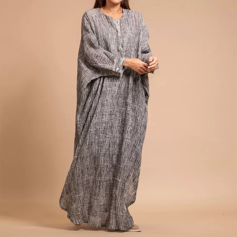 Tala Crinkle - Tie-Dye Cotton Loose Fitting Dress - Image 3