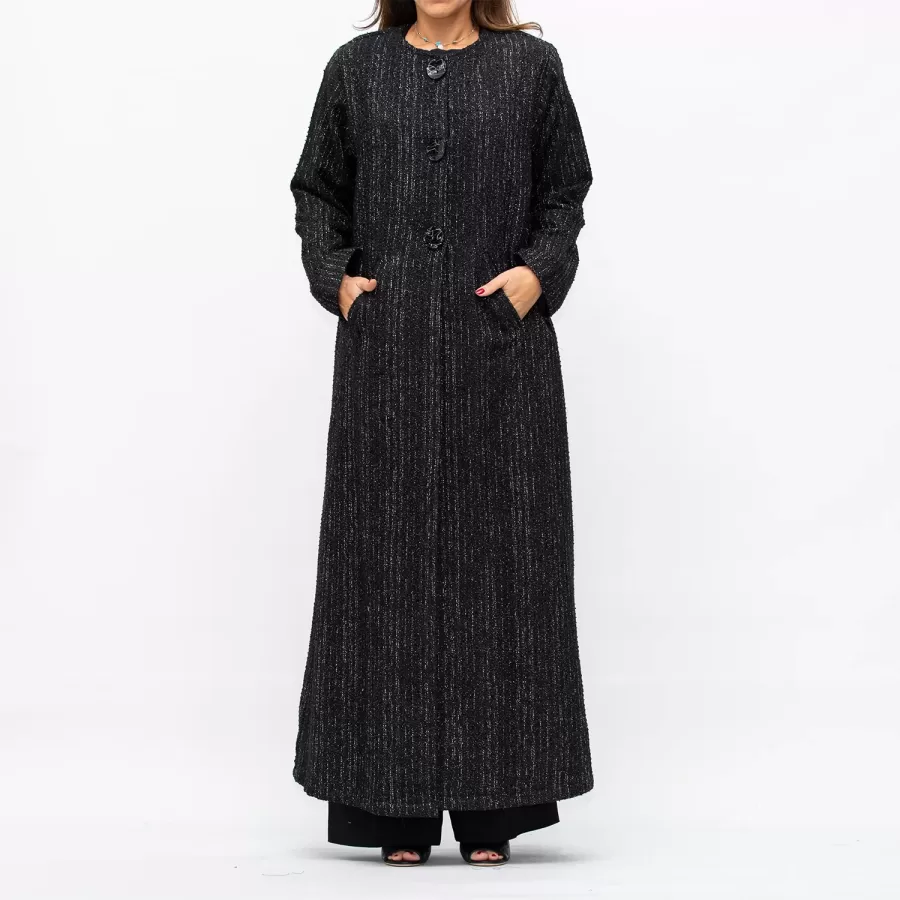 Round Kneek Tweed - Tri Buttons Woolen Jacket