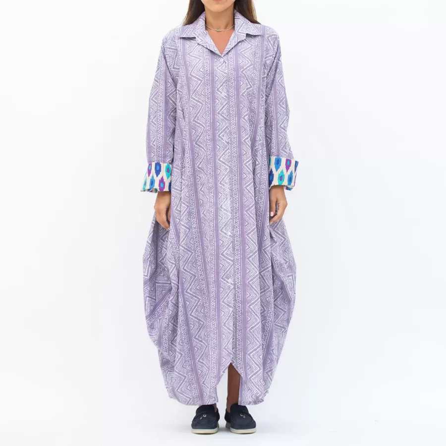 Nadine Shirt - Stitches Embroidered Cotton Long Shirt