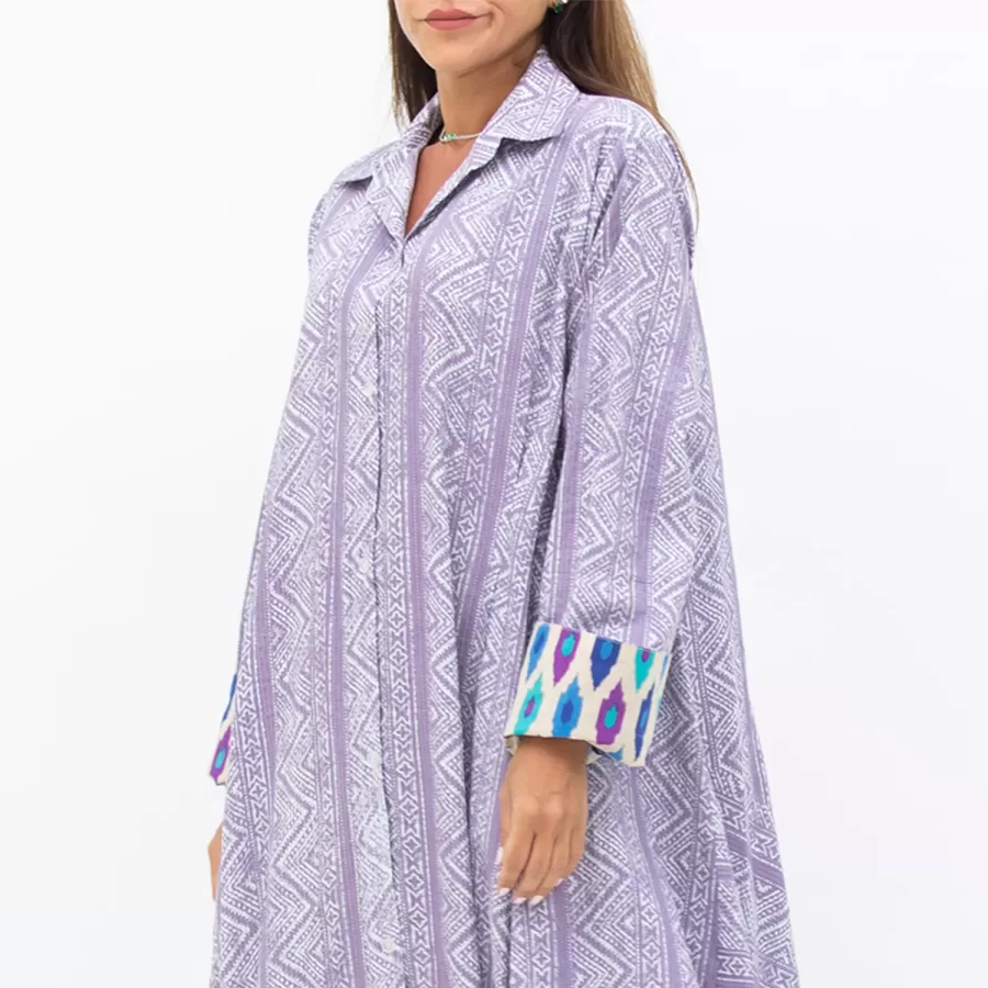 Nadine Shirt - Stitches Embroidered Cotton Long Shirt - Image 2