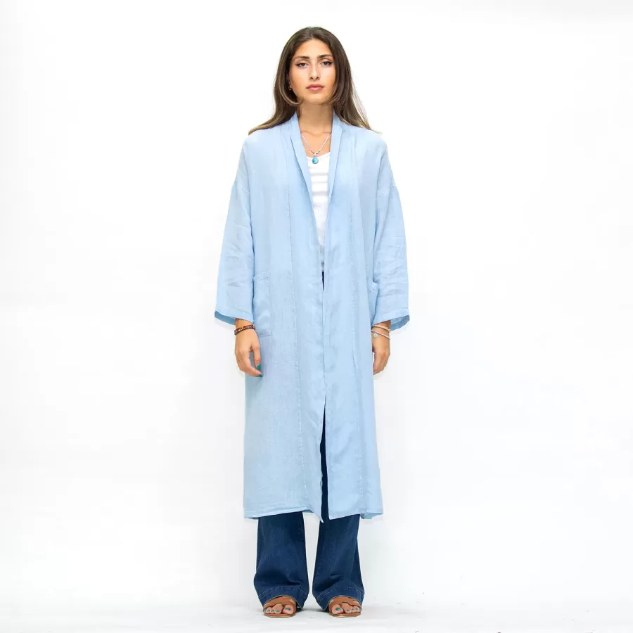 Linen Jacket - Plain Linen Coverup with Pockets