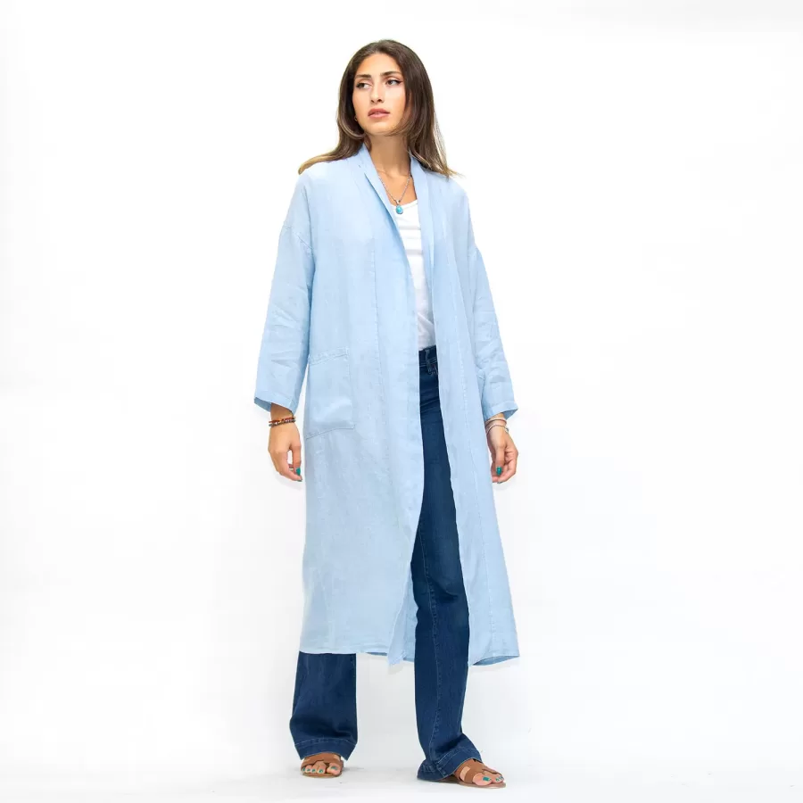Linen Jacket - Plain Linen Coverup with Pockets - Image 5