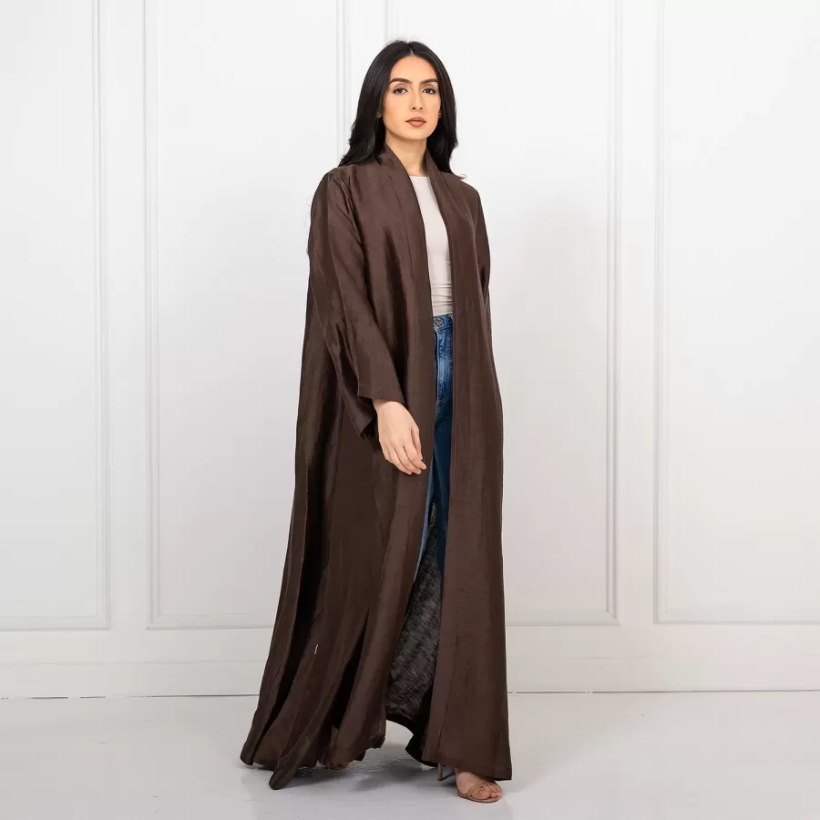 Aurora - Silky Linen Flared A-Line Abaya - Image 4