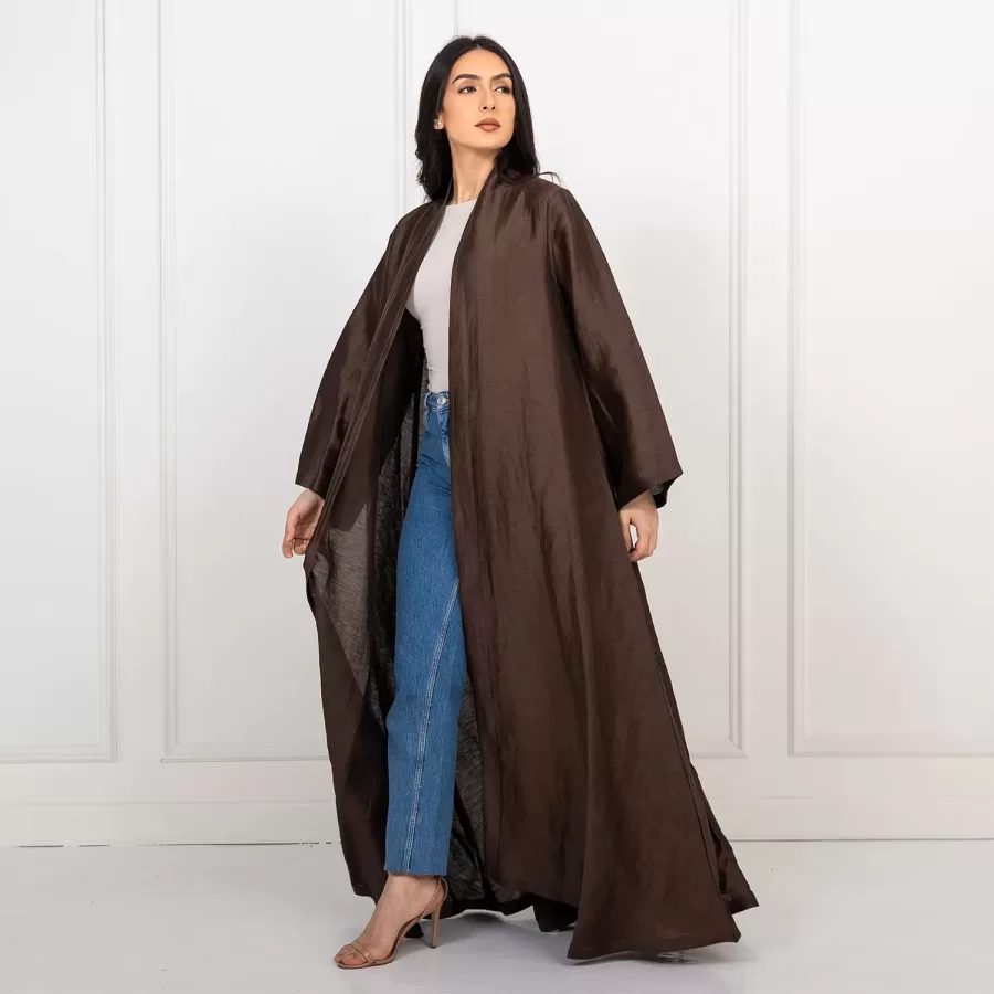 Aurora - Silky Linen Flared A-Line Abaya - Image 5