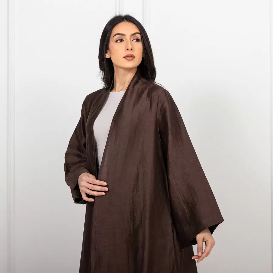 Aurora - Silky Linen Flared A-Line Abaya - Image 3