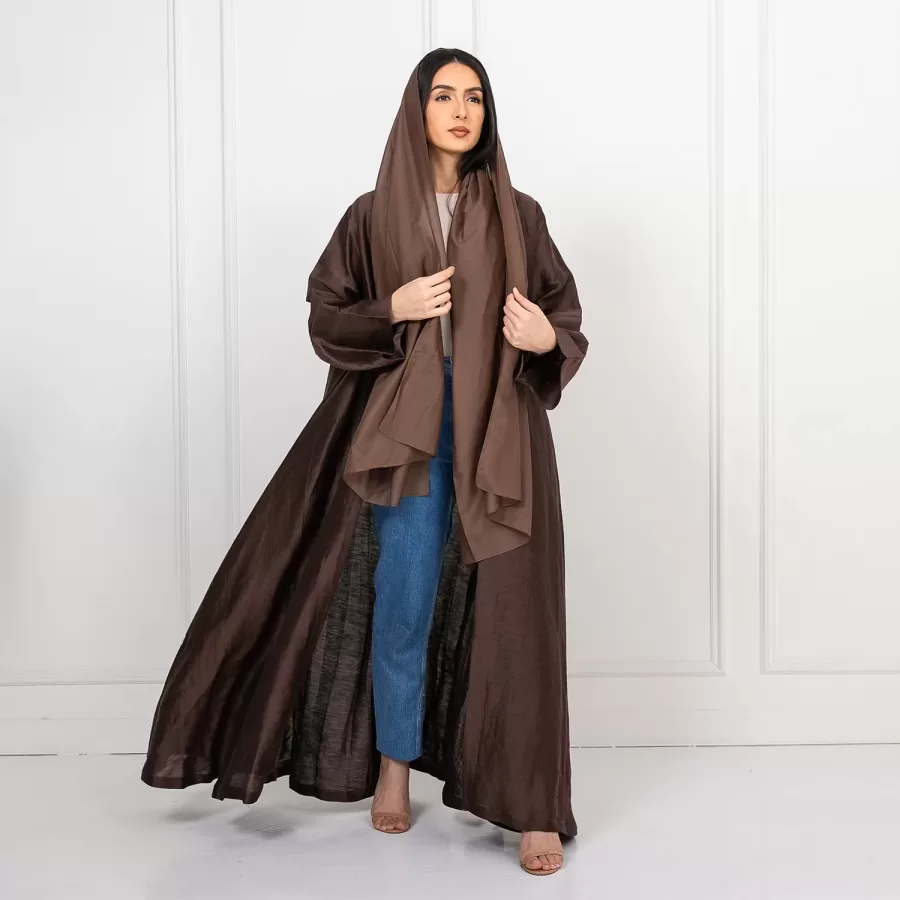 Aurora - Silky Linen Flared A-Line Abaya