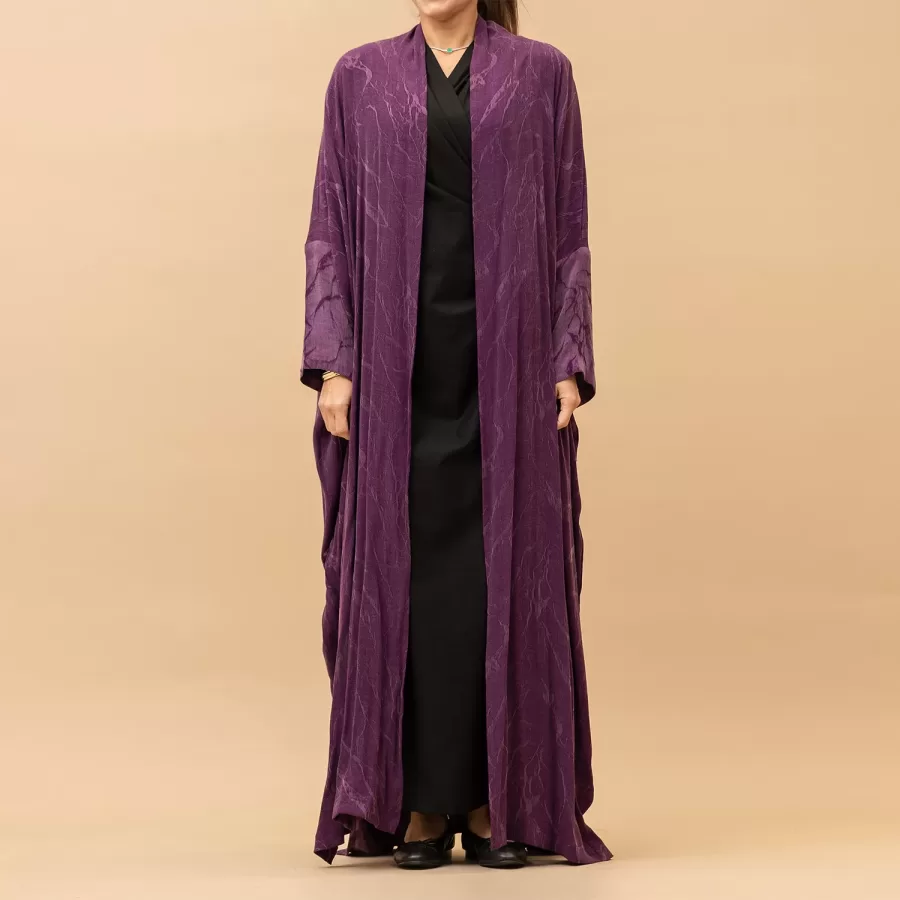 Self Printed Washed Silk Bisht Style Vienna Lux Abaya