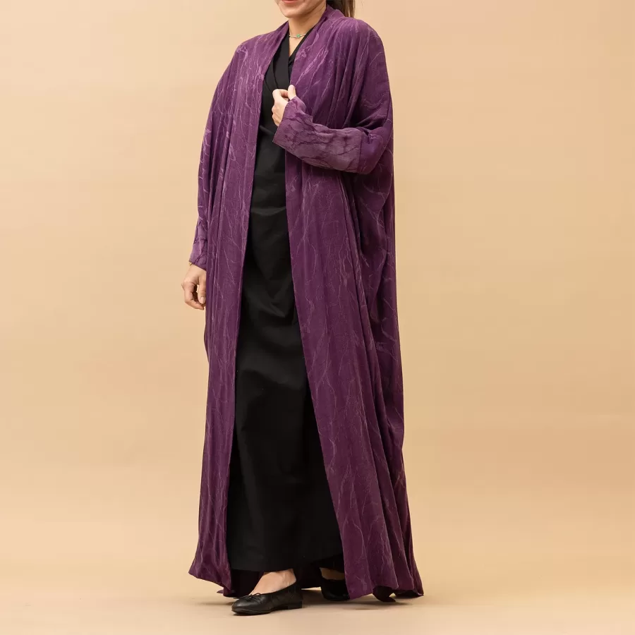 Self Printed Washed Silk Bisht Style Vienna Lux Abaya