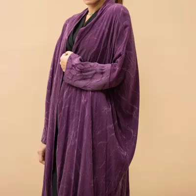 Self Printed Washed Silk Bisht Style Vienna Lux Abaya