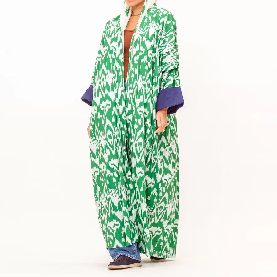 New Enigma - Ikat Cotton Pleated Abaya - Image 4