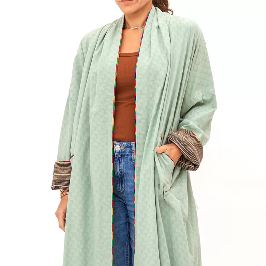 Free Style - Textured Linen Abaya with Pockets - Image 2