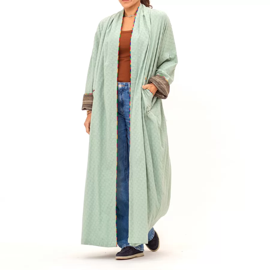 Free Style - Textured Linen Abaya with Pockets - Image 4