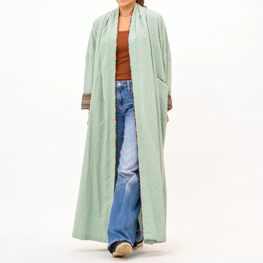 Free Style - Textured Linen Abaya with Pockets - Image 5