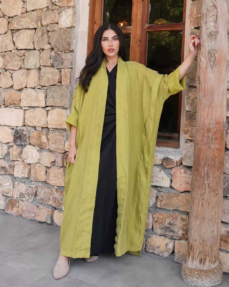 Blush Lux - Oversized Washed Silk Abaya with Pleats