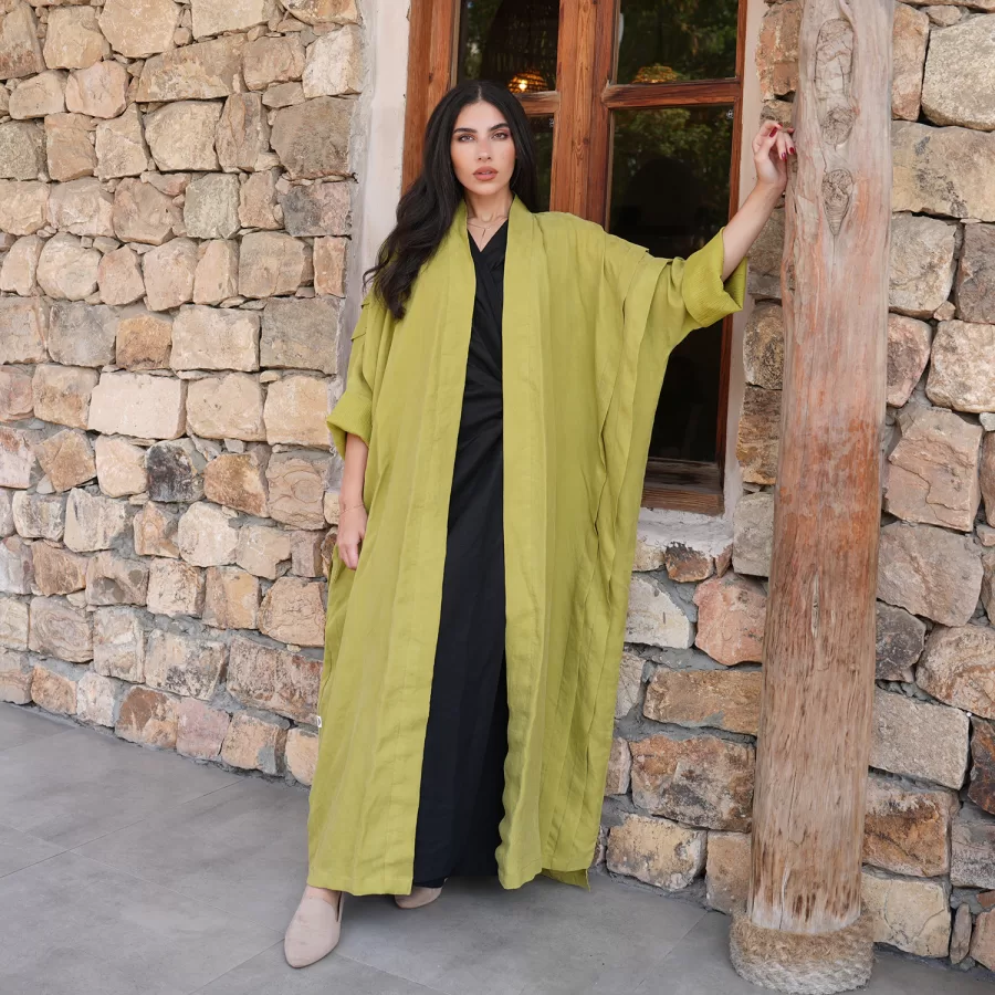 Blush Lux - Oversized Washed Silk Abaya with Pleats