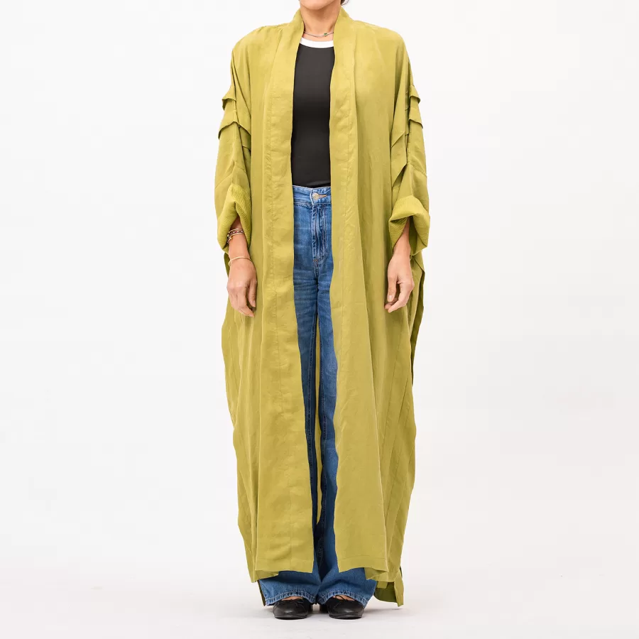 Blush Lux - Oversized Washed Silk Abaya with Pleats - Image 2