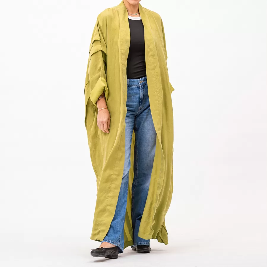 Blush Lux - Oversized Washed Silk Abaya with Pleats - Image 5