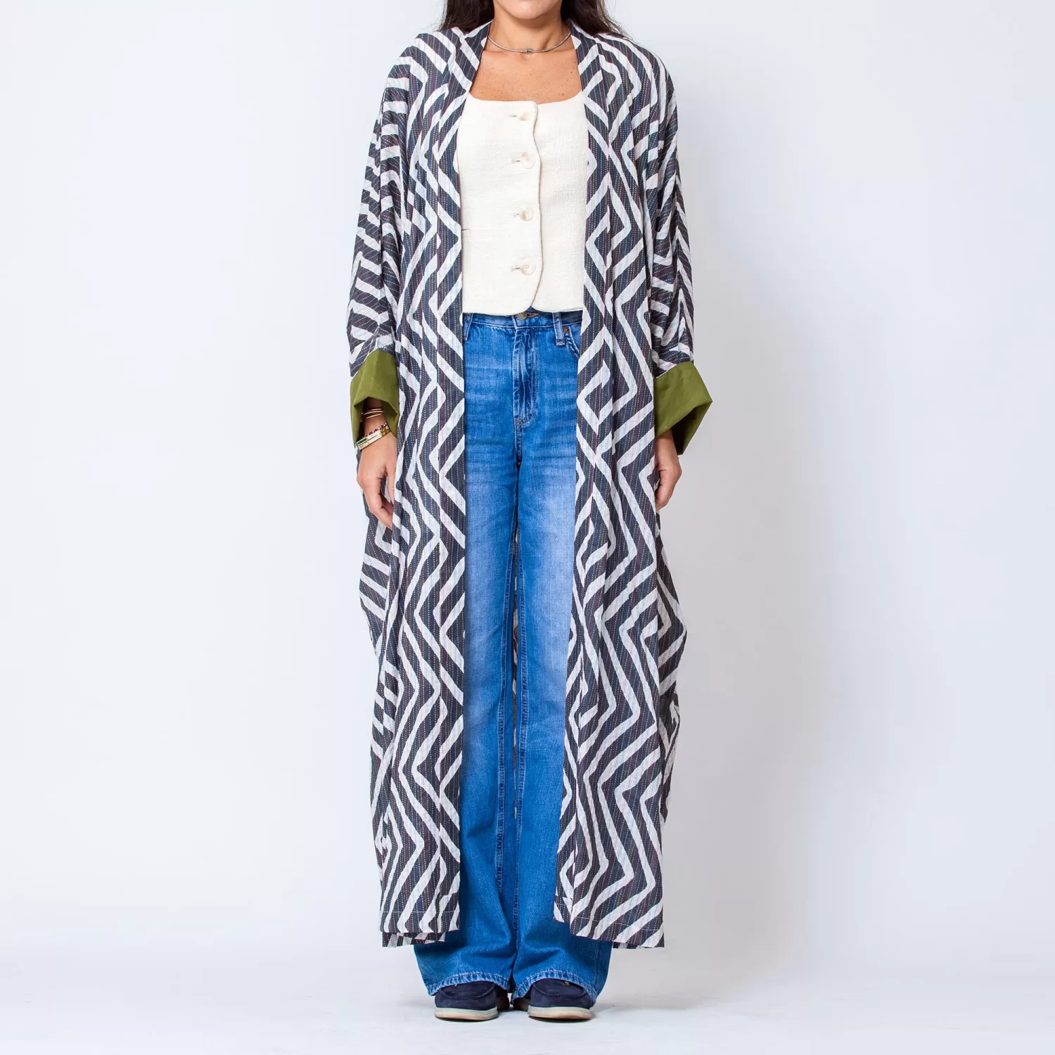 Maya Summer - Printed Cotton Bisht Abaya - Image 3