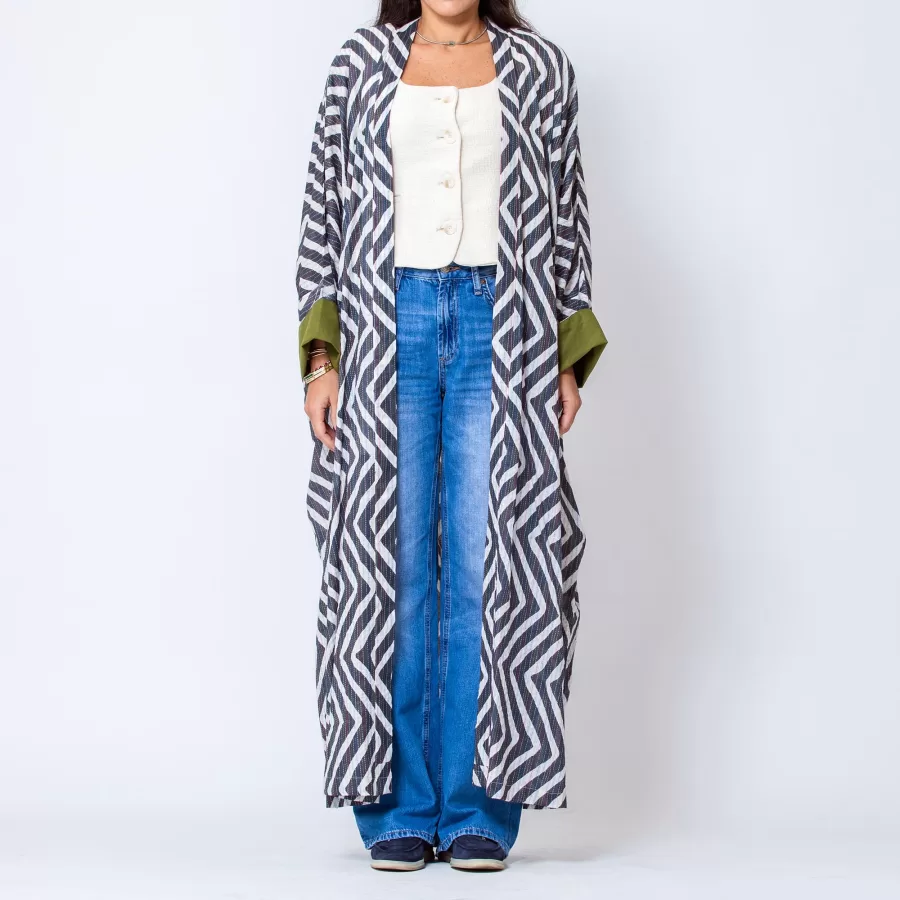 Maya Summer - Printed Cotton Bisht Abaya - Image 3