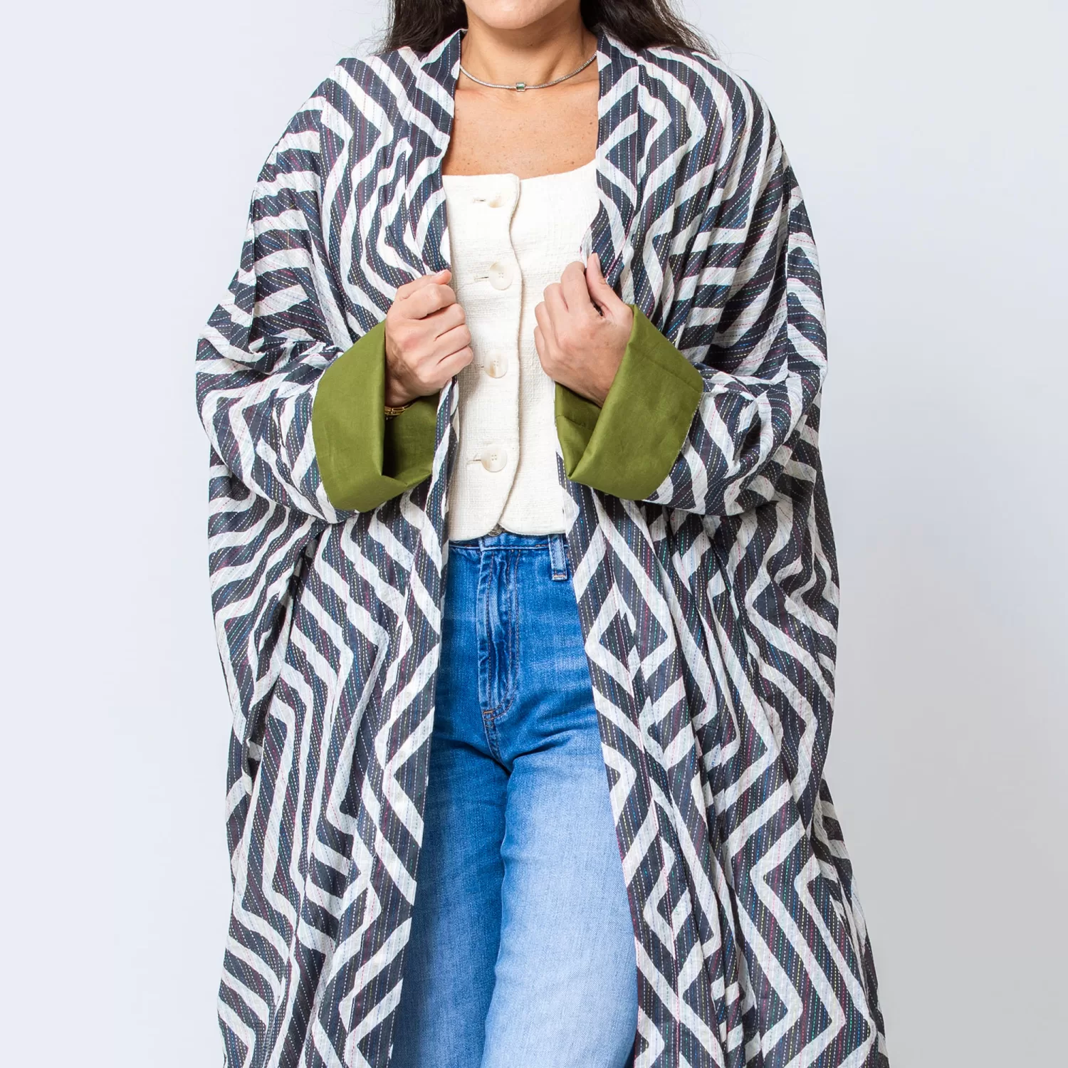 Maya Summer - Printed Cotton Bisht Abaya - Image 2
