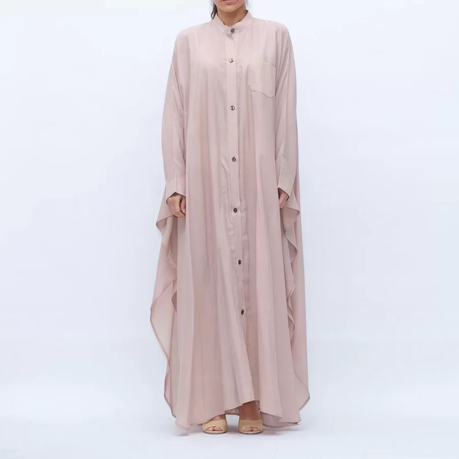 Butterfly - Batwing Sleeve Buttoned Dress Shirt - Misty Rose