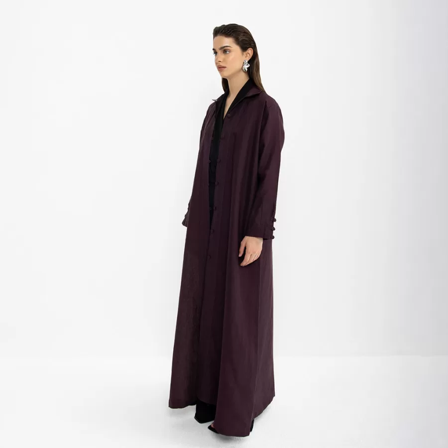 Labra - Buttoned Linen Shirt Abaya - Image 4